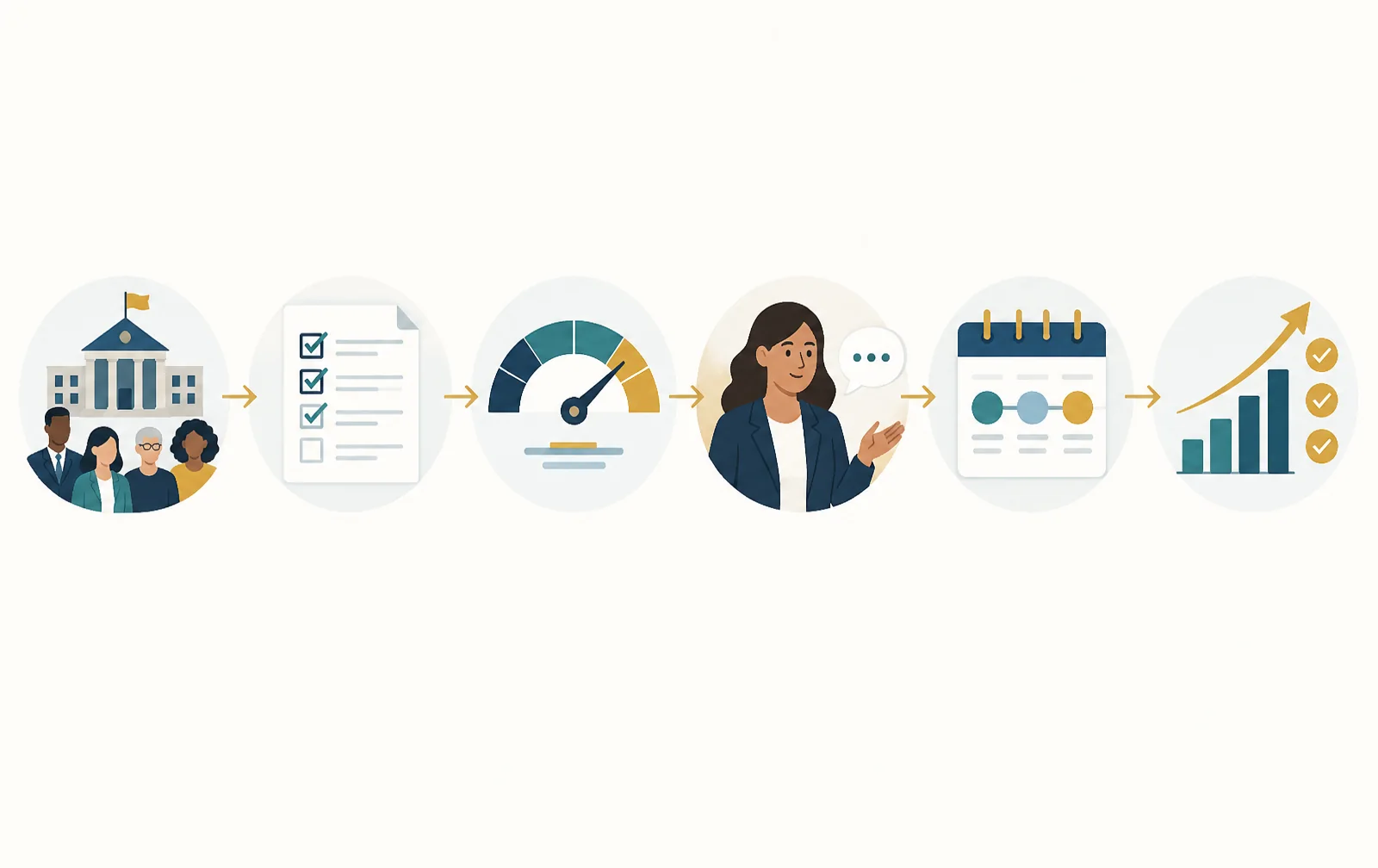 CTC OrgSuccess process from organizational assessment to action and measurable progress.